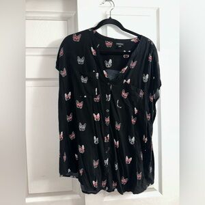 Torrid Black Bulldog Print Top